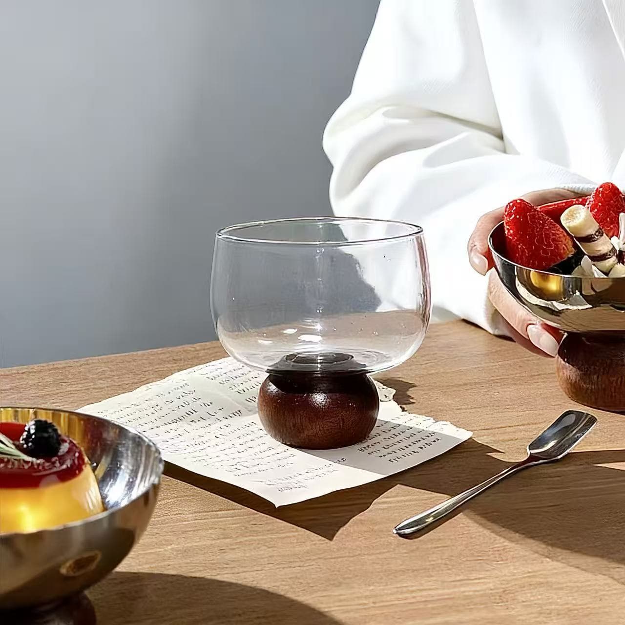 Borosilicate Glass Cup Set Ins Style Glass Wine Glass Champagne Glass Dessert Cup Decoration Pudding Bowl
