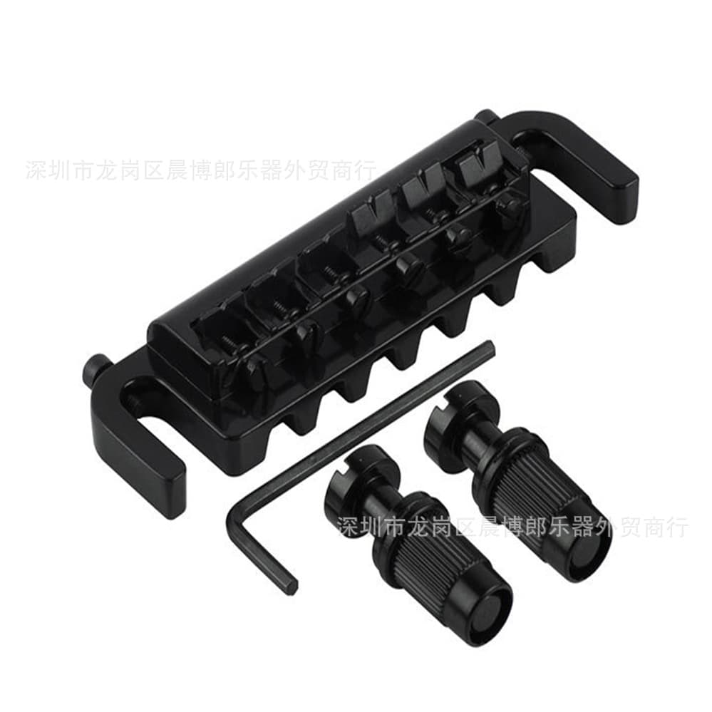 Guitar Accessories One-Piece Electric Guitar Bridge Tailpiece Saddle String Bridge Combined Bridge Silver Black