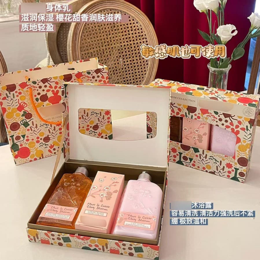 L'Occitane 3-Piece Bath & Body Lotion Set, Gift Set, L'Occitane Gift Box