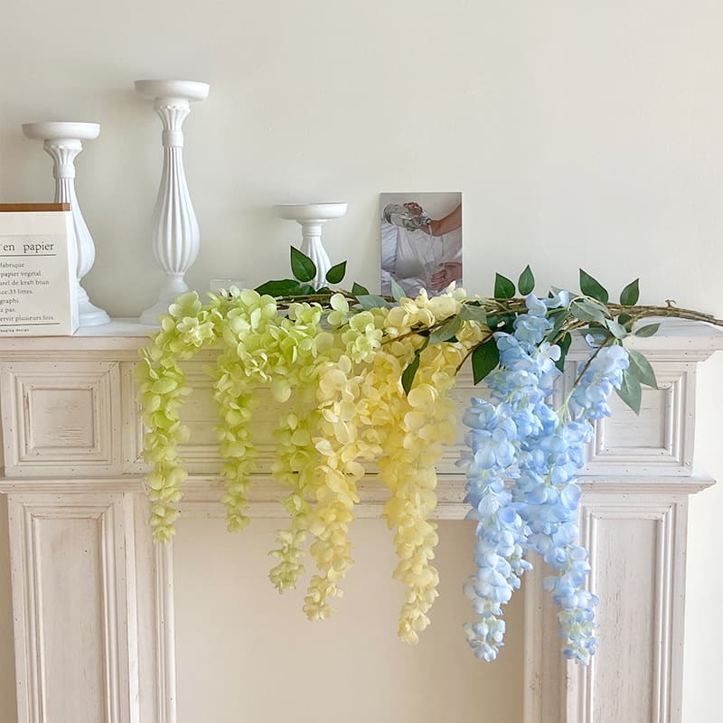 Artificial Giant Wisteria Long Branch Plastic Fake Flower Hanging Scenery Vine Photo Decoration Prop