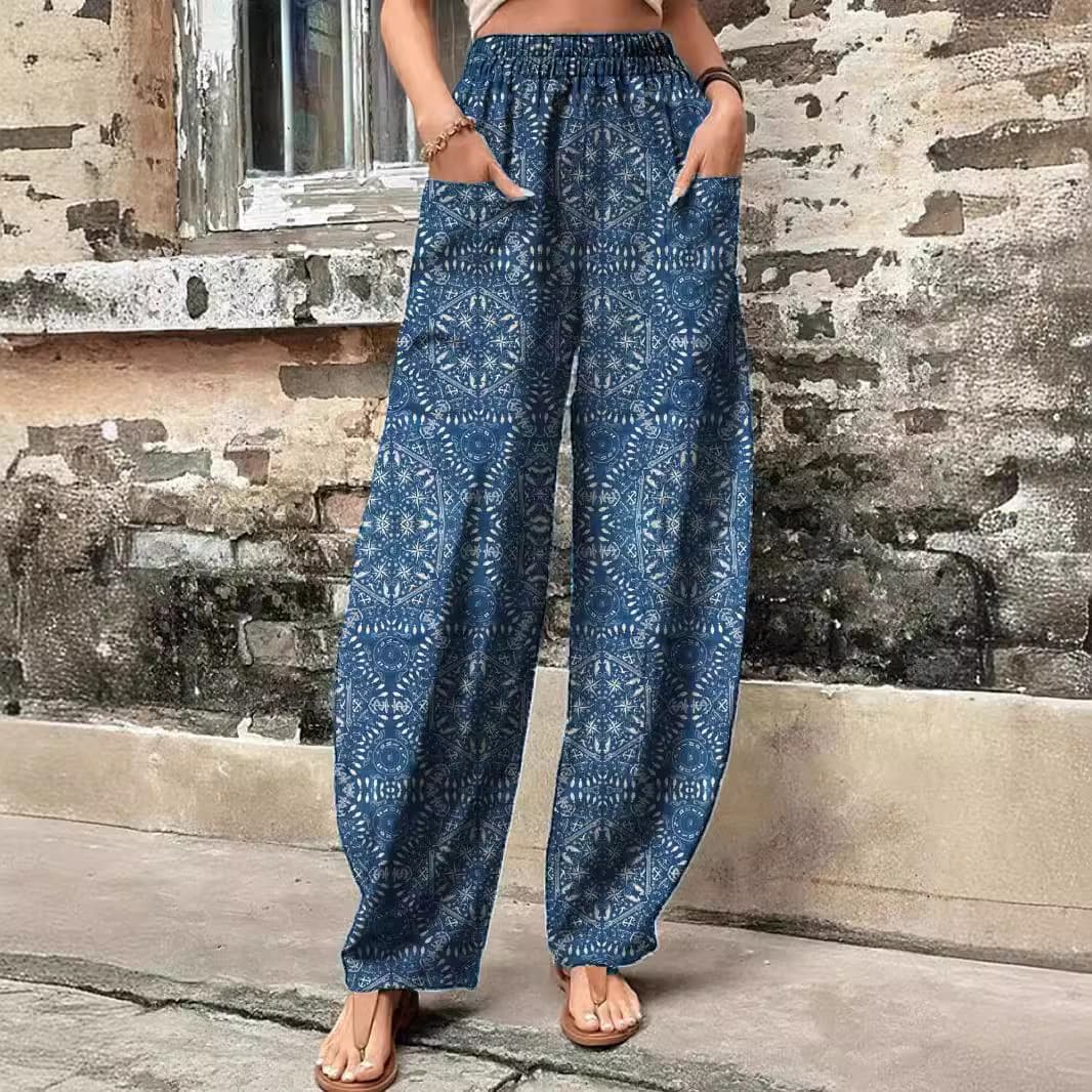 2026 Amazon Cross-Border Hot-Selling Women's Pants with Pockets Casual Elastic Waist Pants Women's Clothing