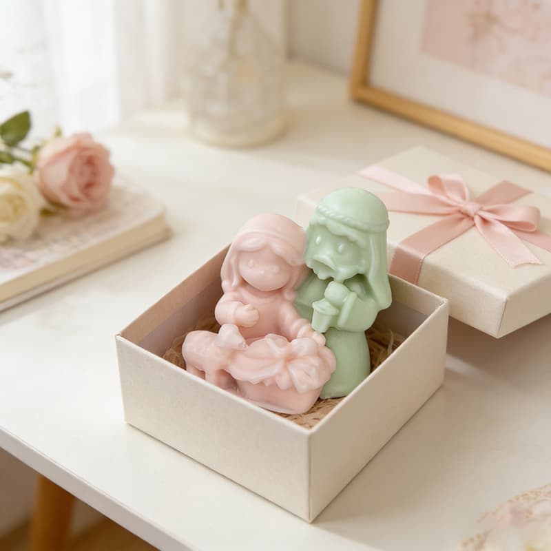 Small Holy Family Three-Person B Silicone Mold for DIY Resin, Scented Candle, Aromatherapy Stone, Figurine Decoration
