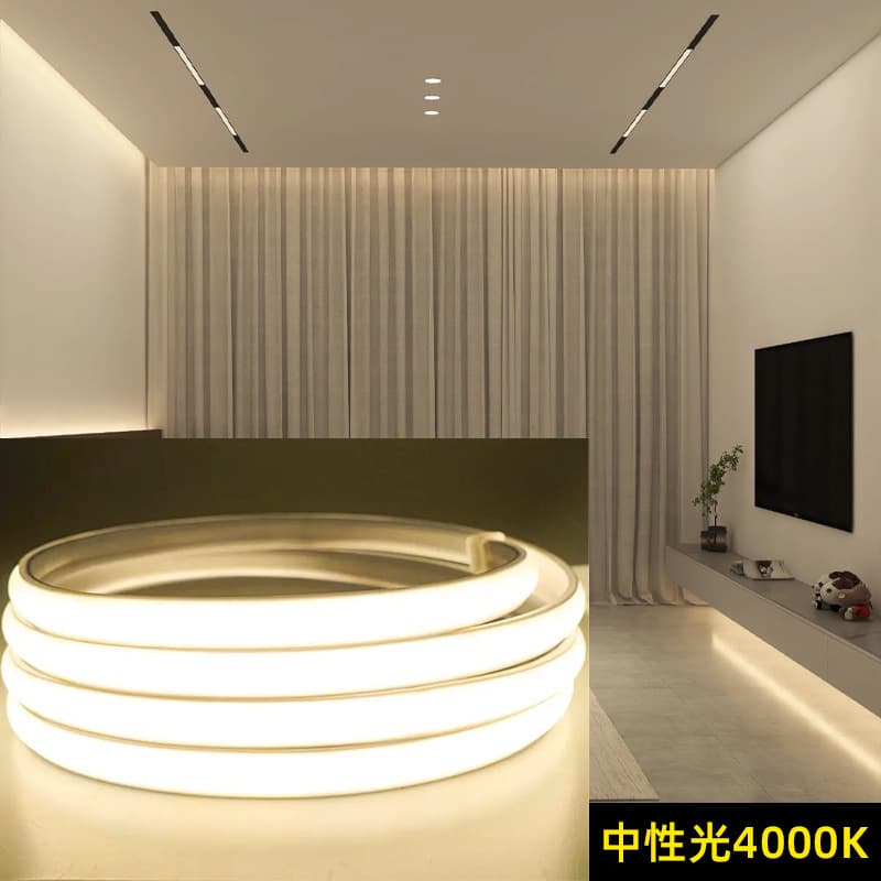 COB LED Strip Light Self-Adhesive for Bedroom Background Wall Headboard Ambiance Light Dimmable Brightness 220V with Switch Plug