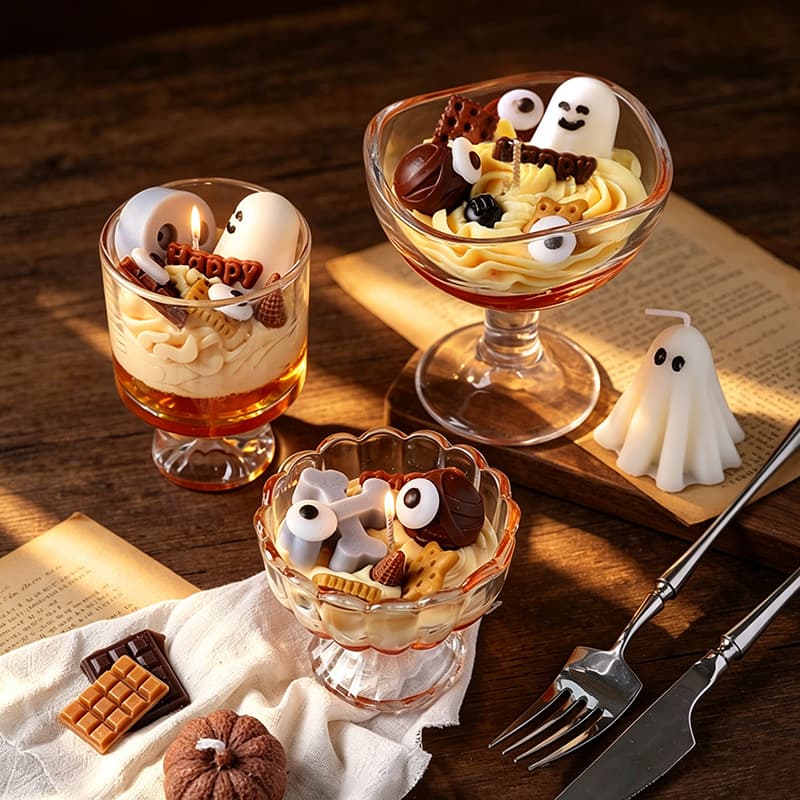 Halloween Glass Jar Scented Candle Spooky Halloween Atmosphere Candle Ghost Festival Party Decoration Party Favor Wholesale
