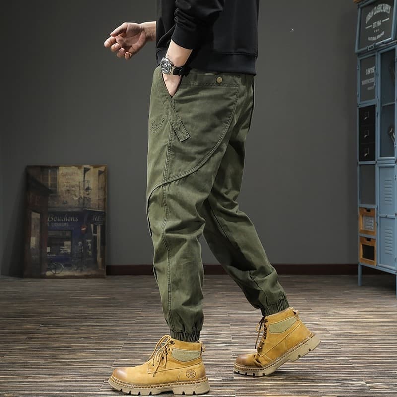 High-End Heavyweight Vintage Cargo Pants Men Loose Plus Size Casual Pants Streetwear Trendy Harem Jogger Pants Men