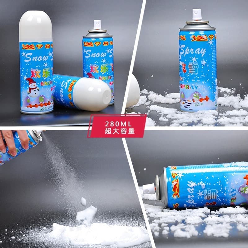 Flying Snow Spray Snow Foam Simulated Snowflakes Christmas Snow Spray Can Artificial Snow Color Spray Ribbon