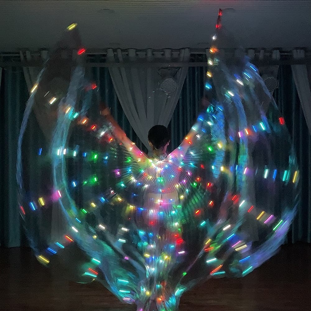 LED Light-Up Butterfly Wings with Lights, Back Decoration Props, Colorful Cape, Flashing Performance Costume, Role-Playing, Sexy