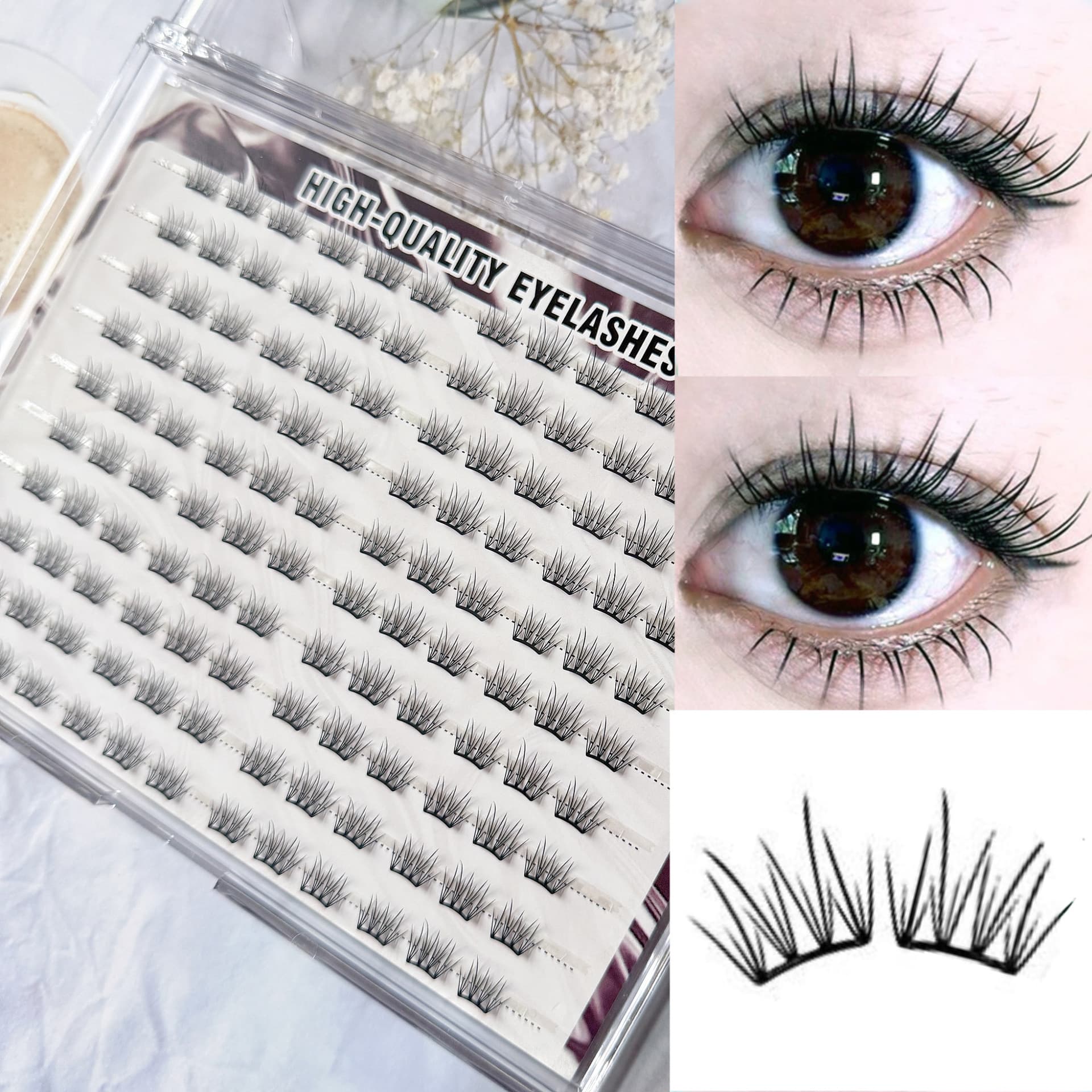 Cross-border false eyelashes lightweight style, slightly messy lashes with layered texture, soft and fluffy without stiffness, bulk pack for export