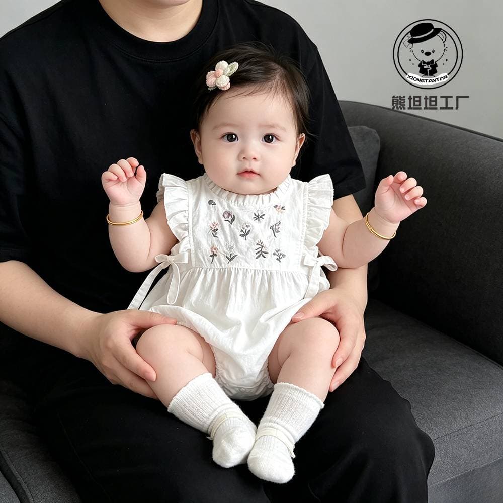 Baby jumpsuit summer new fashion baby clothes princess summer clothes full moon bag fart clothes thin rompers