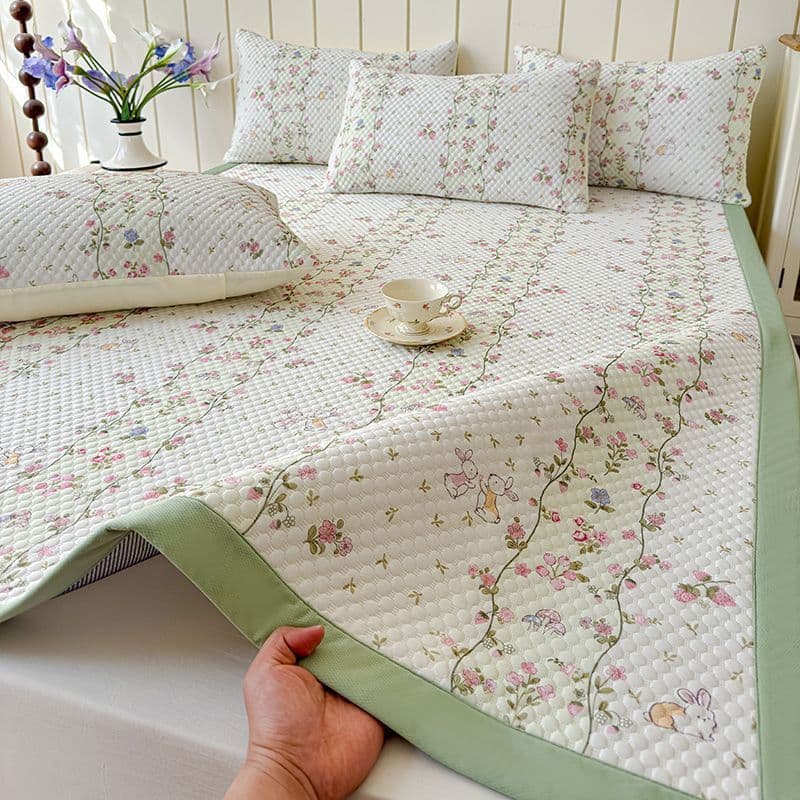 Class A Mother-Baby Grade Summer Beaded Mat 3-Piece Set, Washable Ice Silk Foldable Air-Conditioning Soft Mat