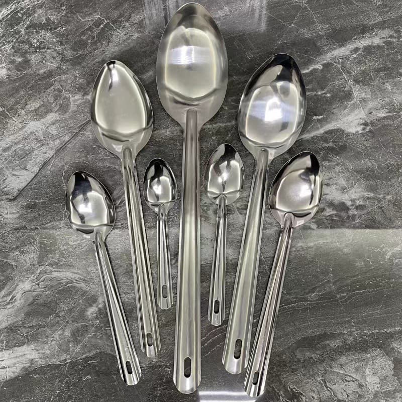 Stainless Steel Serving Spoon for Hotel Restaurant Buffet, Long Handle Ladle Soup Spoon, 7 Sizes Available