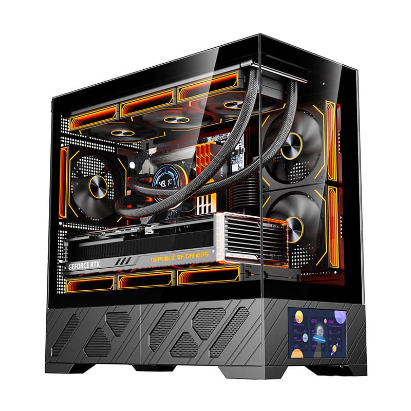 Millennium MATX Secondary Screen Edition Seaview Internet Cafe Water Cooling Gaming E-sports Chassis Desktop Computer Case Wholesale In Stock