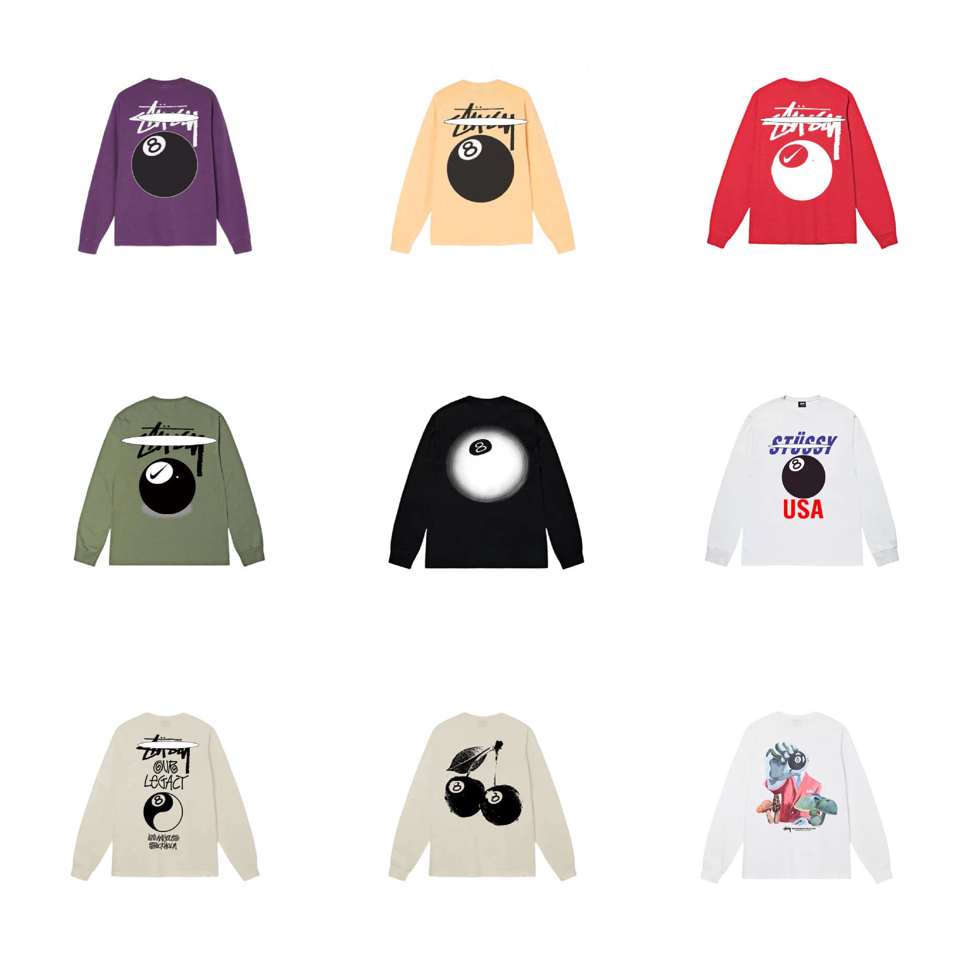 SS25 Long-sleeve T-shirt American-style long-sleeve T-shirt black 8 elements