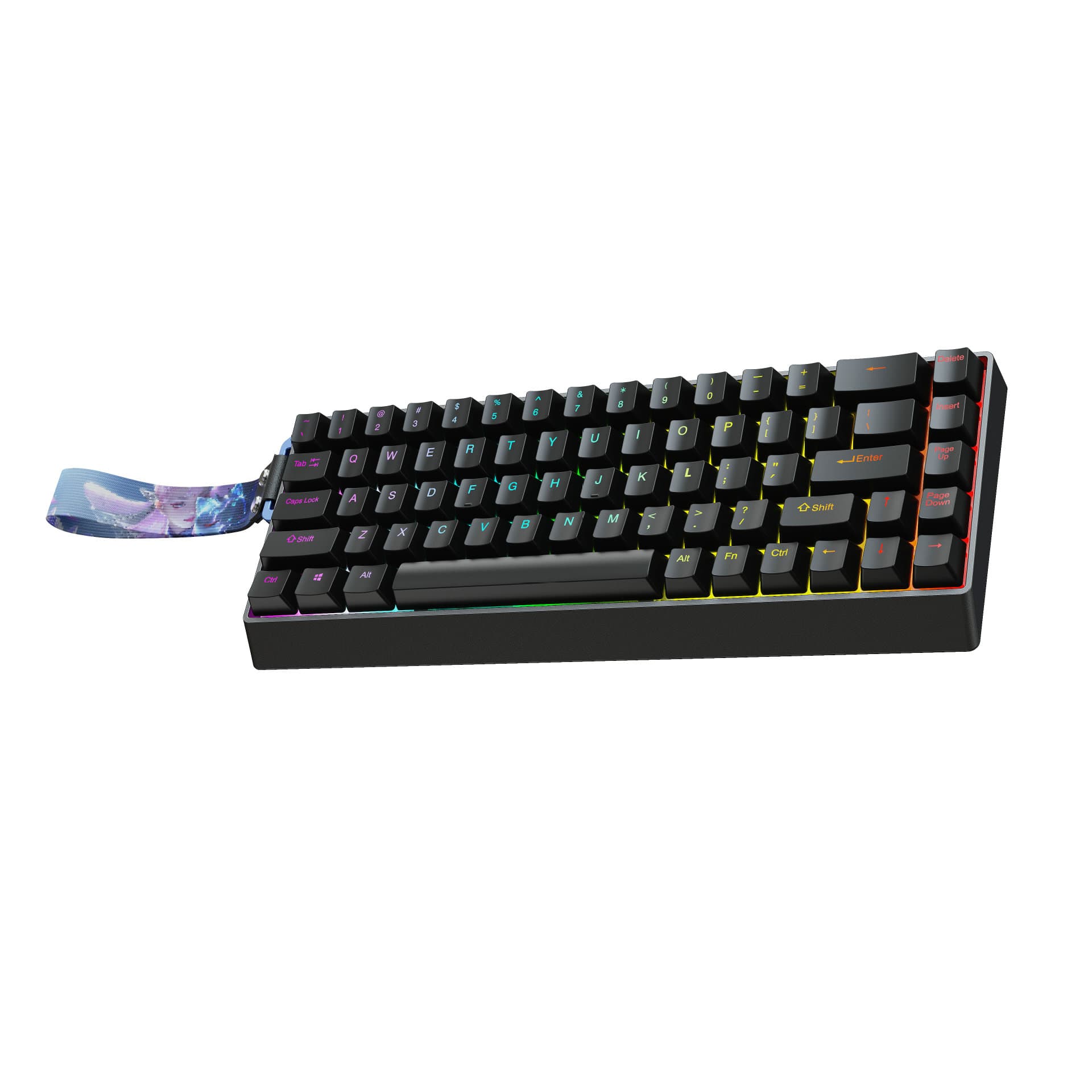 TGK526 Wired Keyboard 68-Key RGB Colorful Backlit Hot-Swappable Portable Gaming Mechanical Feel Keyboard