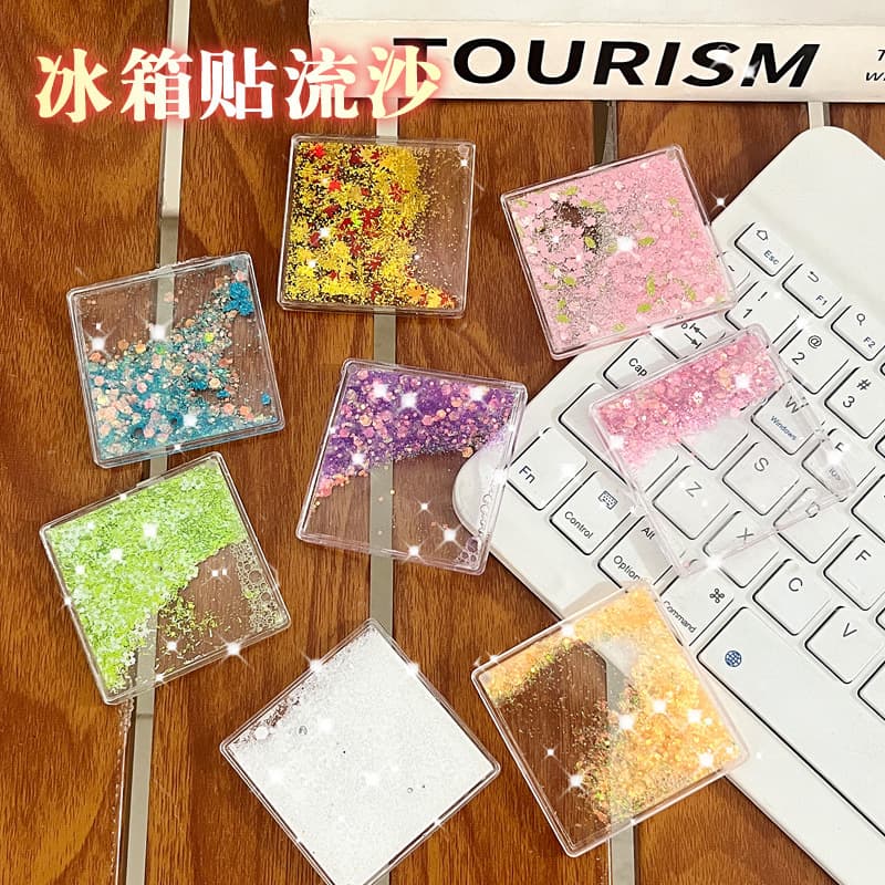 High-Transparency Square Liquid Sand Cube Acrylic Mahjong Peripheral Stand DIY Irregular Cartoon Hanging Display Support Making