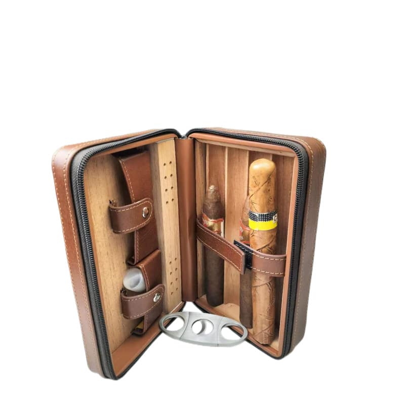 ✅ In Stock Cigar Bag Elephant Grain Goya Cedar Wood Humidor Cigar Box Cuban Cigar Case Portable