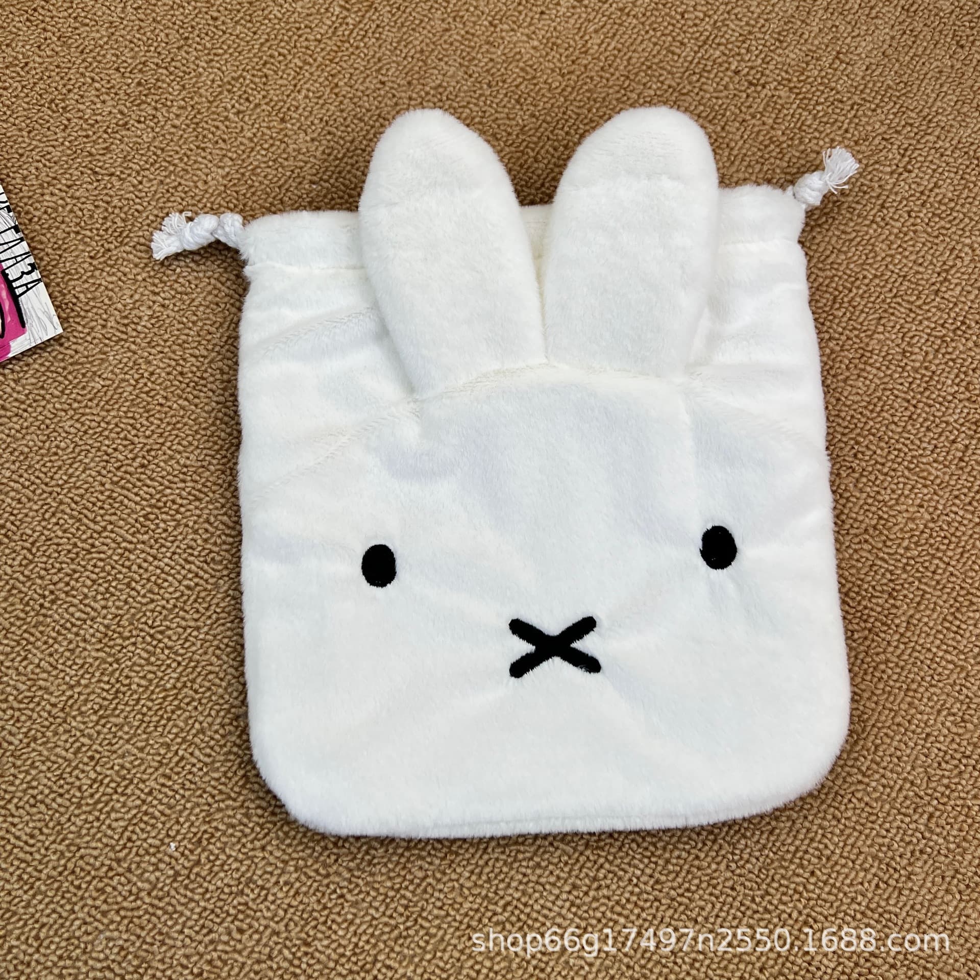 Cartoon Plush Coin Purse, Cute Mini Soft Animal Coin Holder, Student Portable Change Drawstring Bag