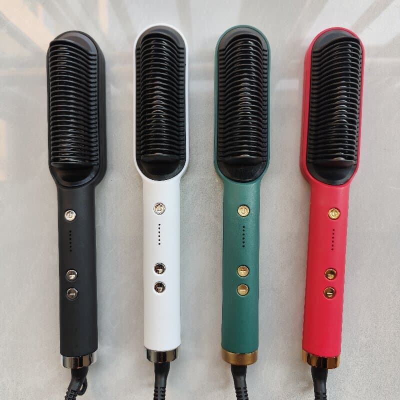 New Cross-Border Ionic Straightening Comb, 2-in-1 Straightening and Curling Hair Comb, Lazy Curling Iron for Inner Curls