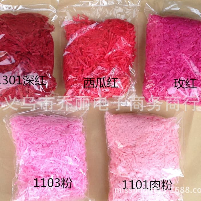Colored Raffia Filler | Shredded Paper | Gift Basket / Cosmetic Box / Gift Box Filler 50g/Pack