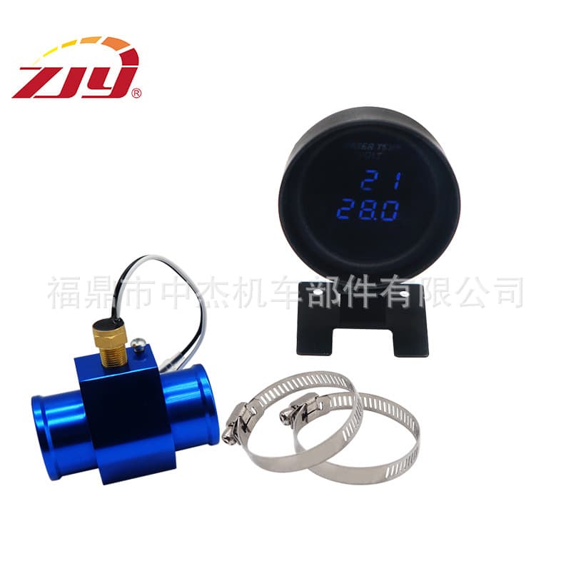 ZJY Zhongjie Gauge Round Digital Water Temperature & Voltage Combination Gauge Two-in-One Water Temperature Voltage Gauge Round Digital
