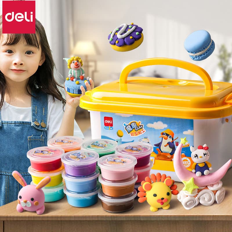 Deli Lightweight Clay 12 Colors 24 Colors 36 Colors Kindergarten Clay Colored Clay Children's Handmade Clay Toys Plasticine