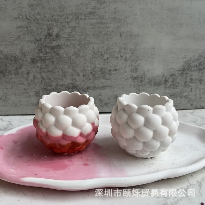 Polka Dot Round Succulent Pot Silicone Mold Candle Wax Jar Plaster Concrete Mold Cross-border Hot Sale