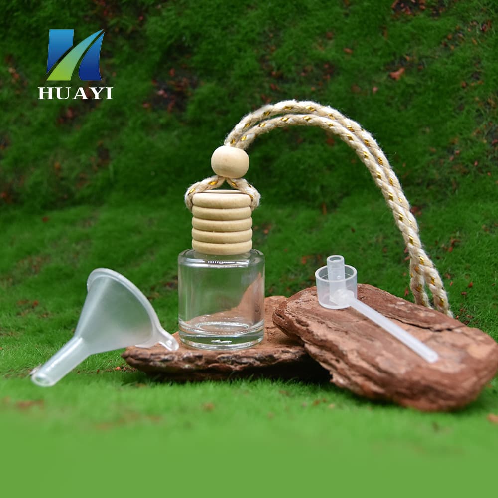 Car Aromatherapy Empty Bottle with Refill Tools, Small Funnel, Long Nozzle Spray Head, Car Pendant Essential Oil Perfume Refill Bottle