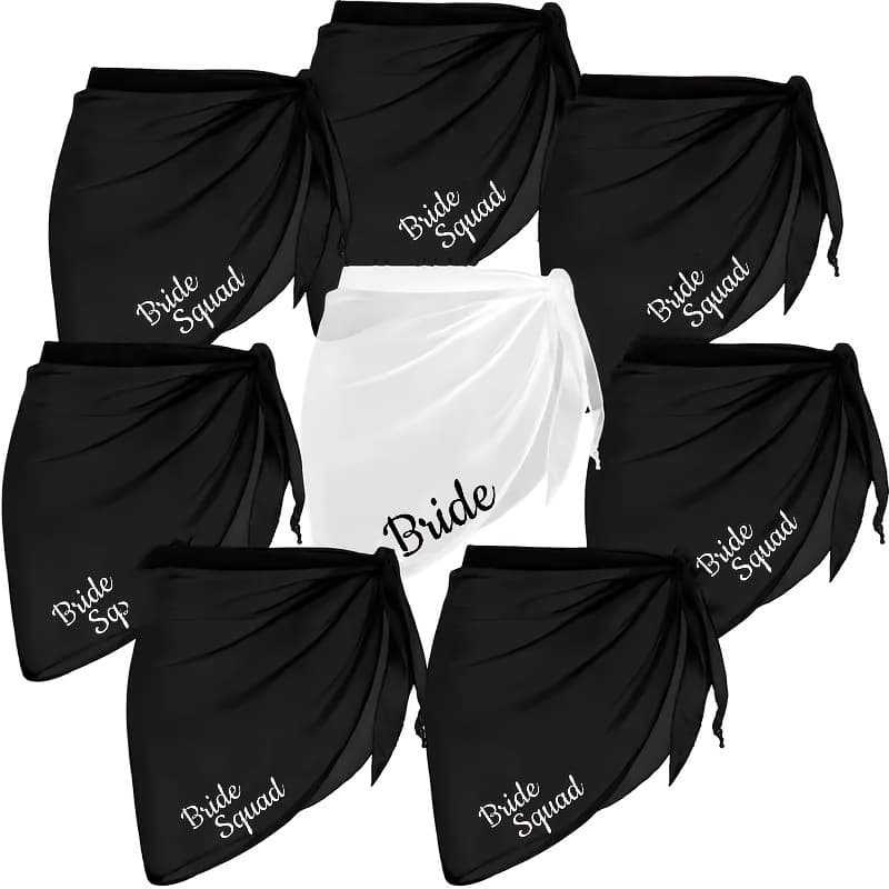 Bride/Bride Squad Cover-Up Wedding Decoration Outdoor Beach Pool Party Bridal Shower