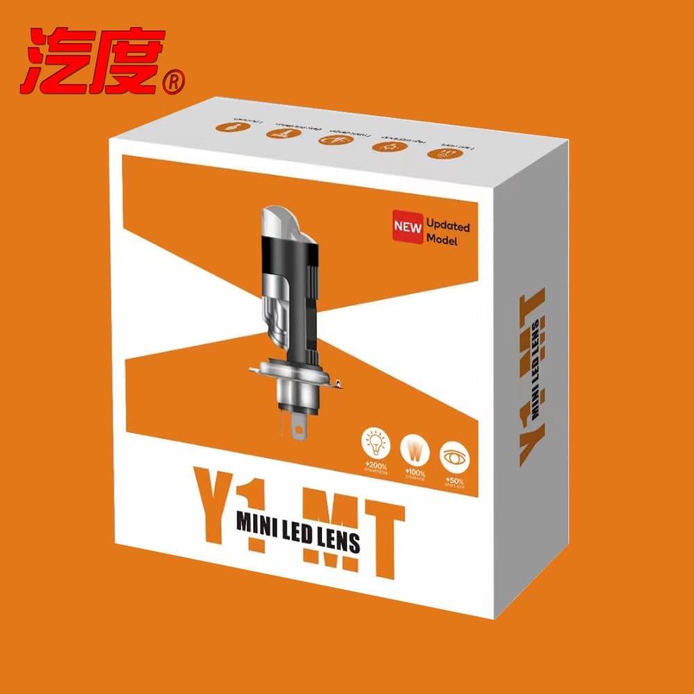 New Direct Plug Y1 Matrix Lens LED Car Light H4 Fish Eye Mini Lens Motorcycle Bi-Beam High/Low Integrated H4 Headlight
