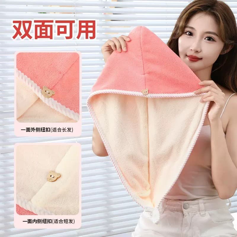 Double-layer Thickened Quick-Dry Hair Towel Wrap for Women, Super Absorbent, New Style