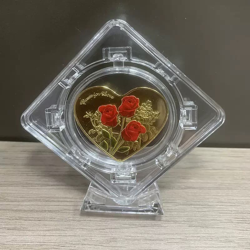 Silver coin box protective case, rotating storage capsule box for Year of the Snake and Dragon Tiger commemorative coins, 40mm coin collection box