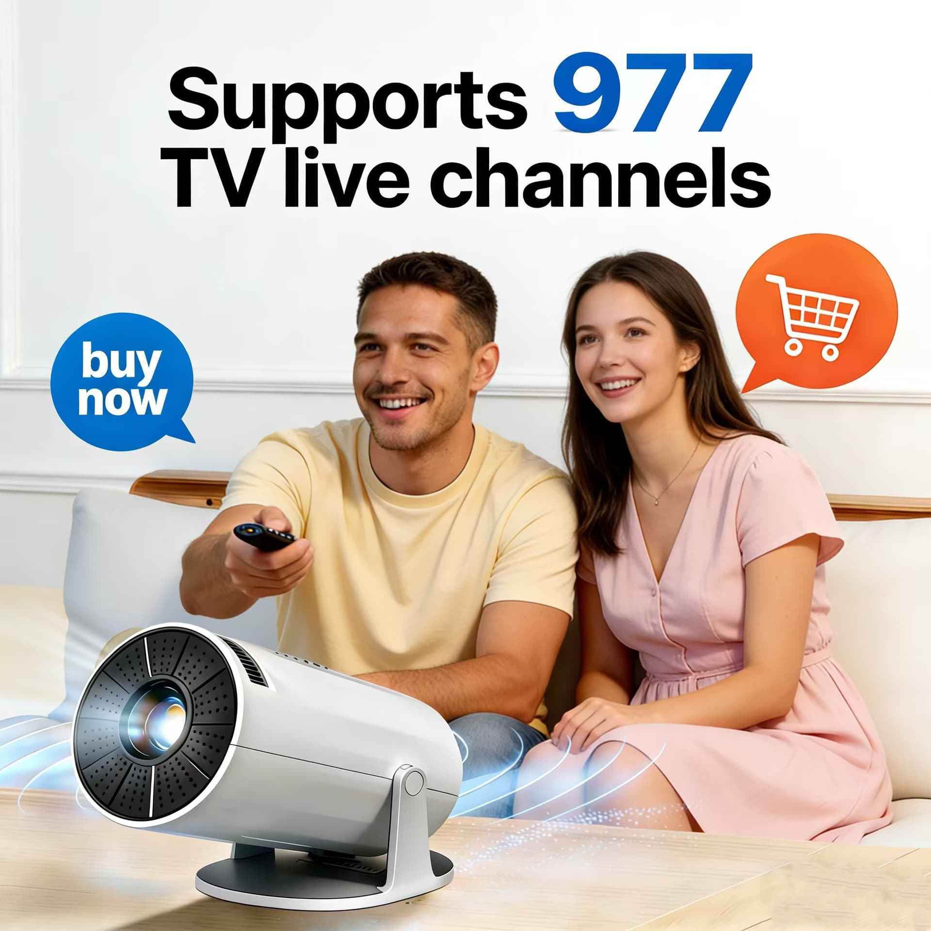MINI Projector: 977 Live Channels Supported