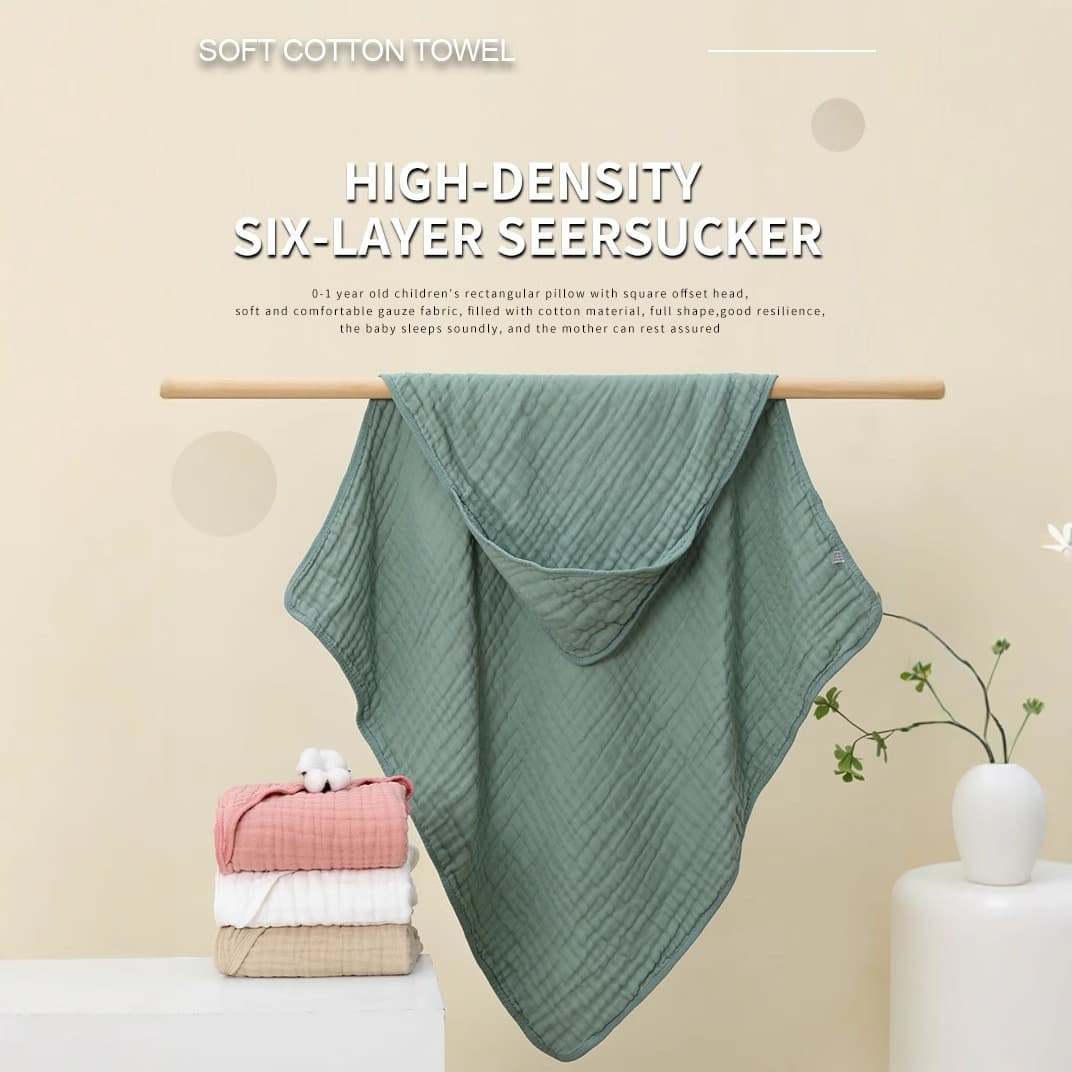 Cross-Border Children's Gauze Hooded Swaddle for Newborns, Pure Cotton Swaddling Towel, Baby Absorbent Bath Towel Wrap