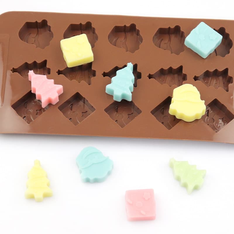 Happy Christmas Series Gift Box Christmas Tree Santa Ice Cube Mold Silicone Cake Mold Wax Seal Bead Mold Fragrance