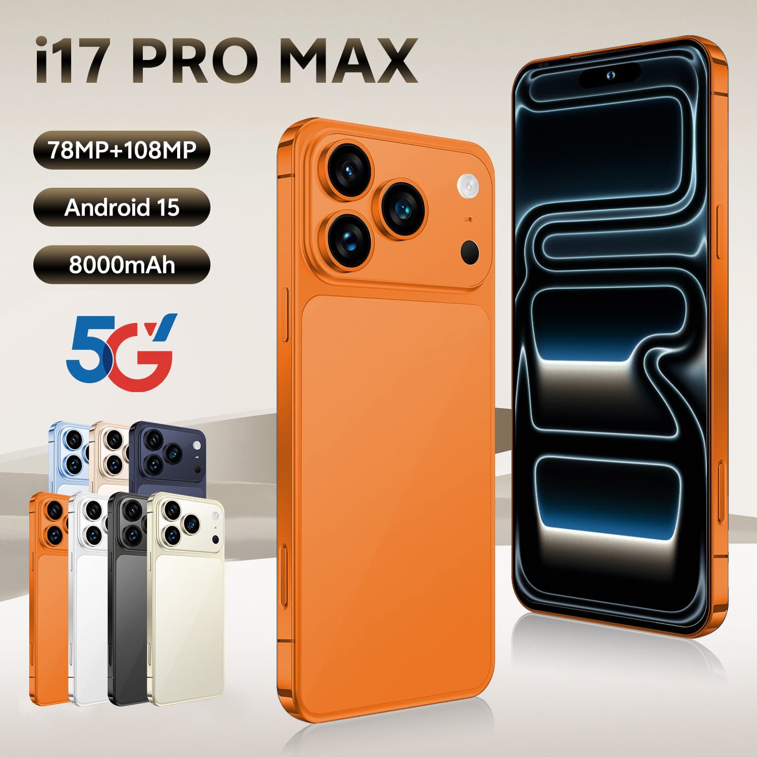 Custom Cross-border i17 Pro Max Smartphone 16+1T Factory Direct Sales Foreign Trade Phone Drop Shipping Available