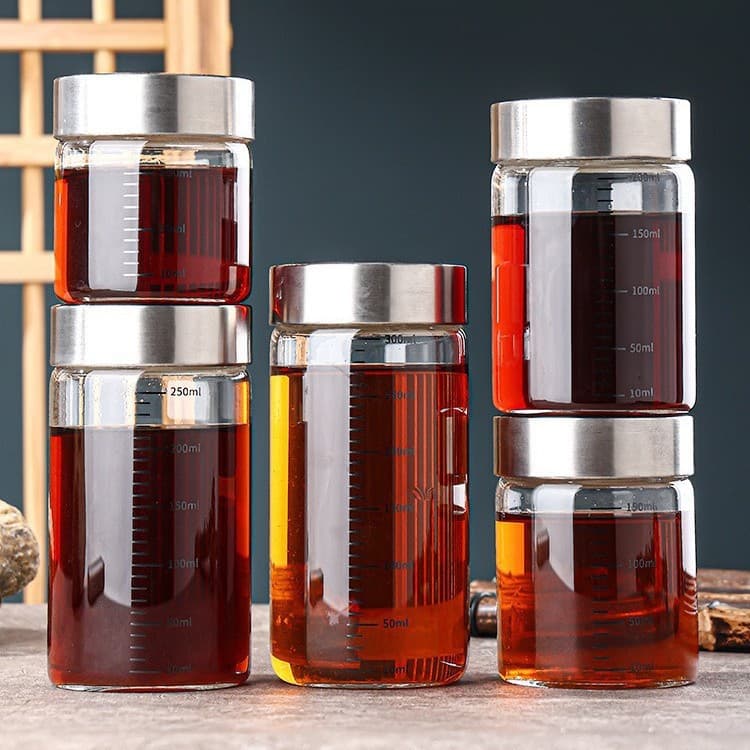 Factory wholesale glass brewing jars, high-temperature resistant cups, transparent glass cups, empty bottles for storing traditional Chinese medicine