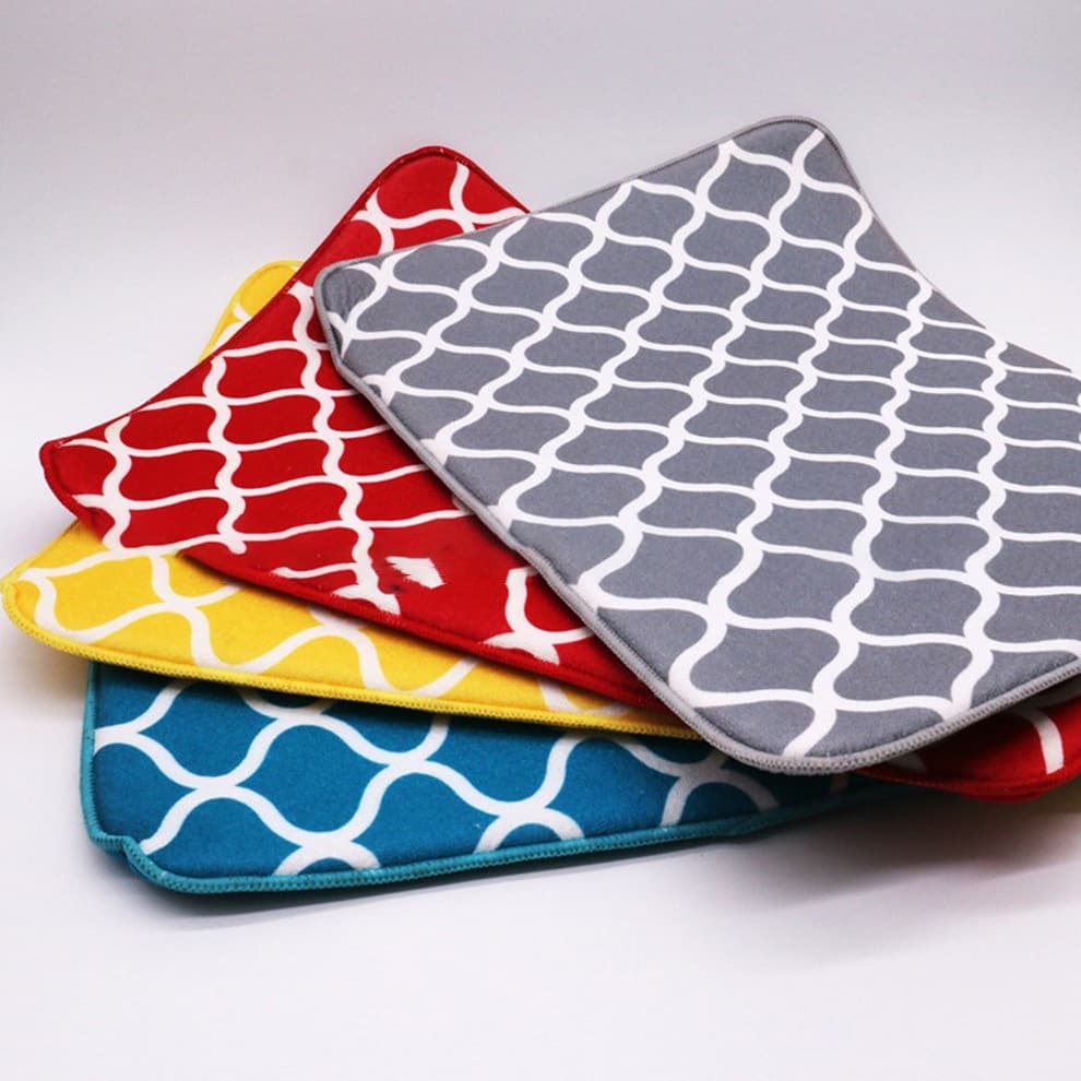 Ultra-Fine Fiber Waffle Weave Composite Sponge Placemat, Export to EU/US Markets, Water-Control Anti-Slip Dining Mat