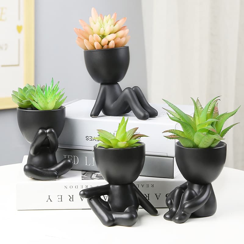 Nordic Succulent Flower Wholesale Creative Ceramic Ornament Bonsai Office Simple Lazy Plant Pot Desktop