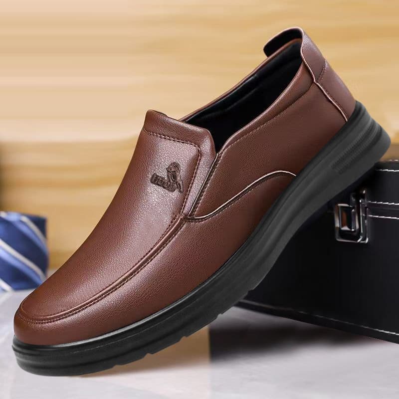 Leather Shoes Men's Business Commute Men's Casual Shoes Slip-On Men's Shoes 2026 New Summer Breathable Work Shoes Wholesale