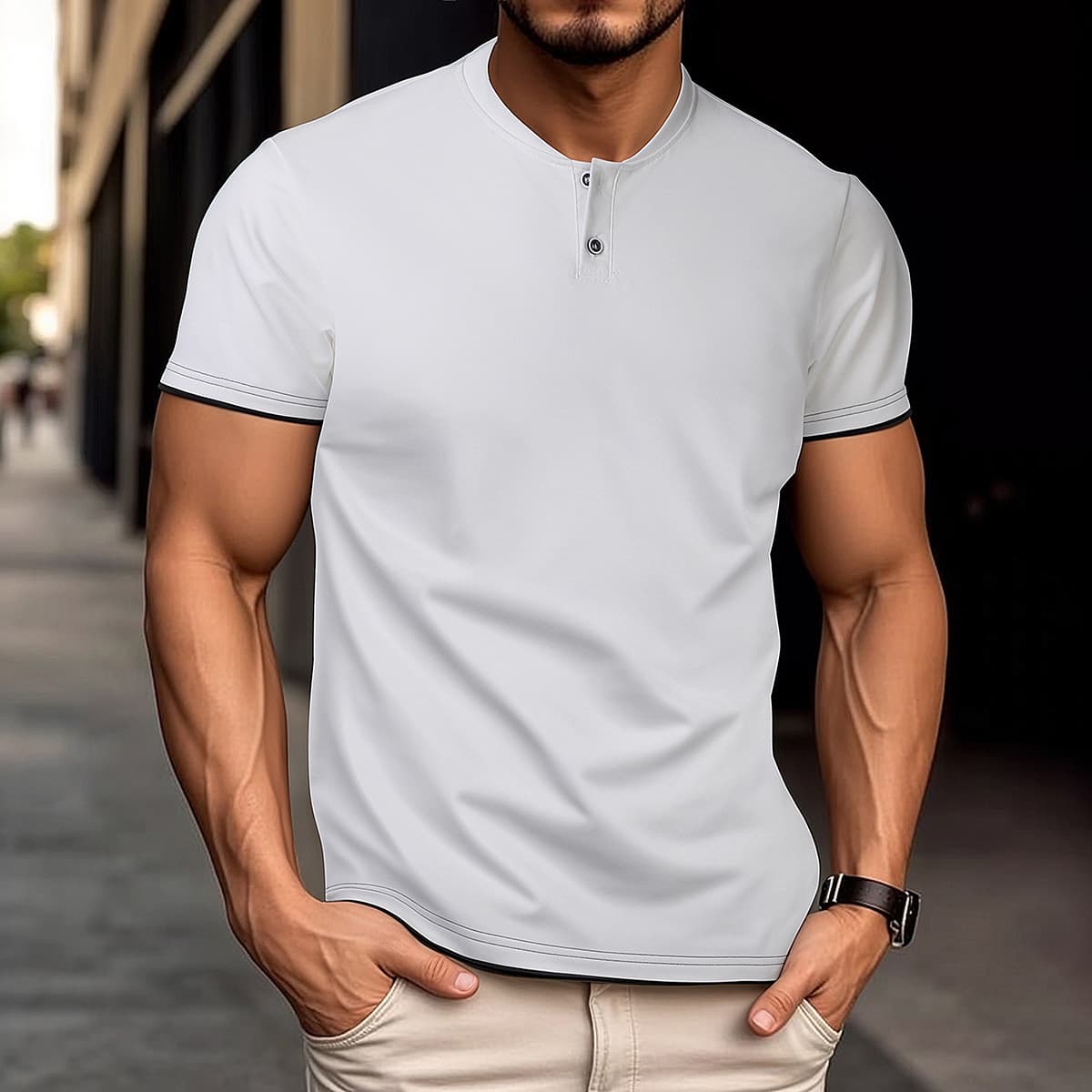 Summer Men's Short Sleeve T-Shirt European and American Men's Casual Sports T-Shirt Thin Breathable Cool Loose Sports Top