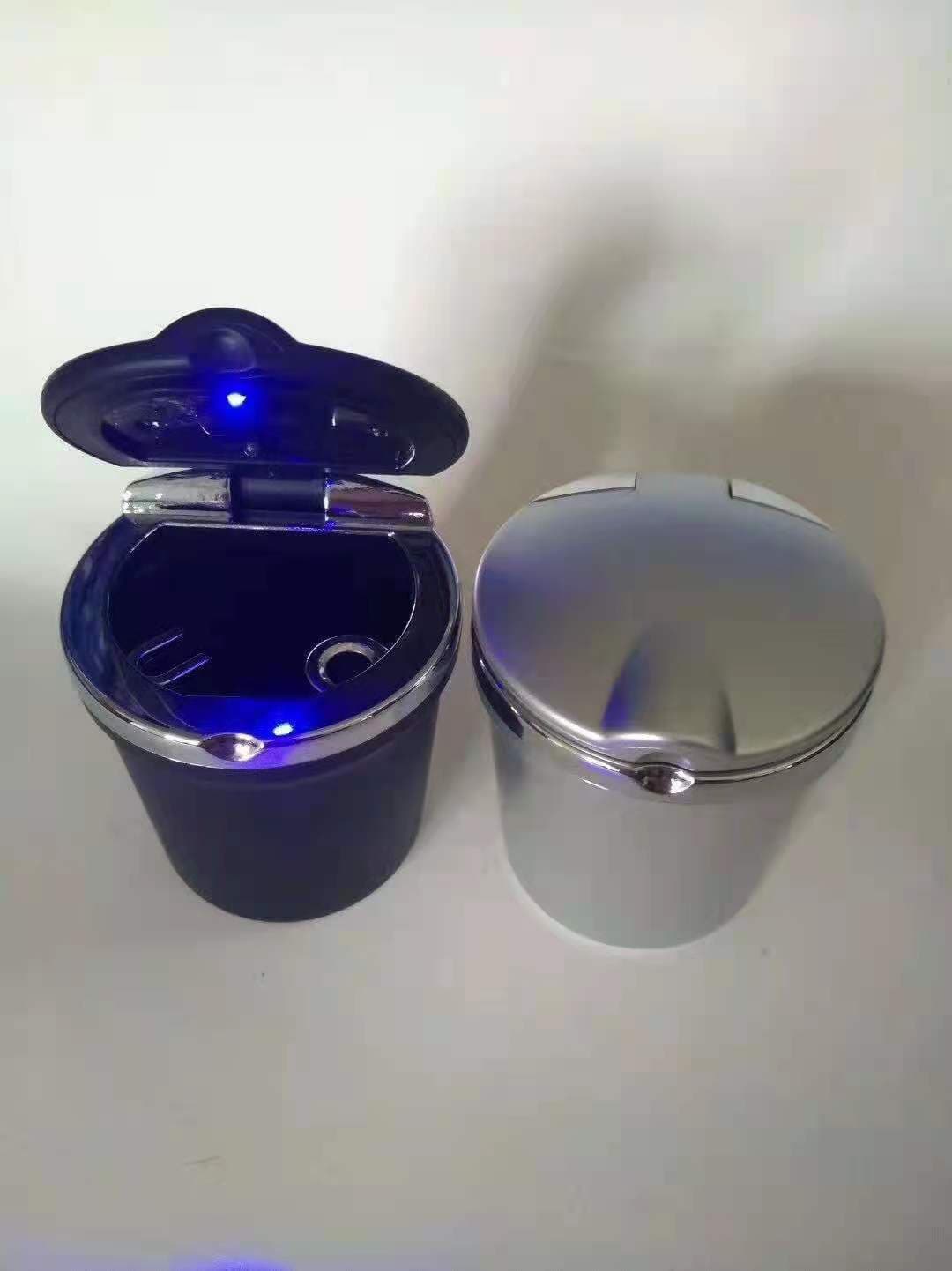 Car ashtray with LED light, for home and car use, creative universal electroplated car ashtray