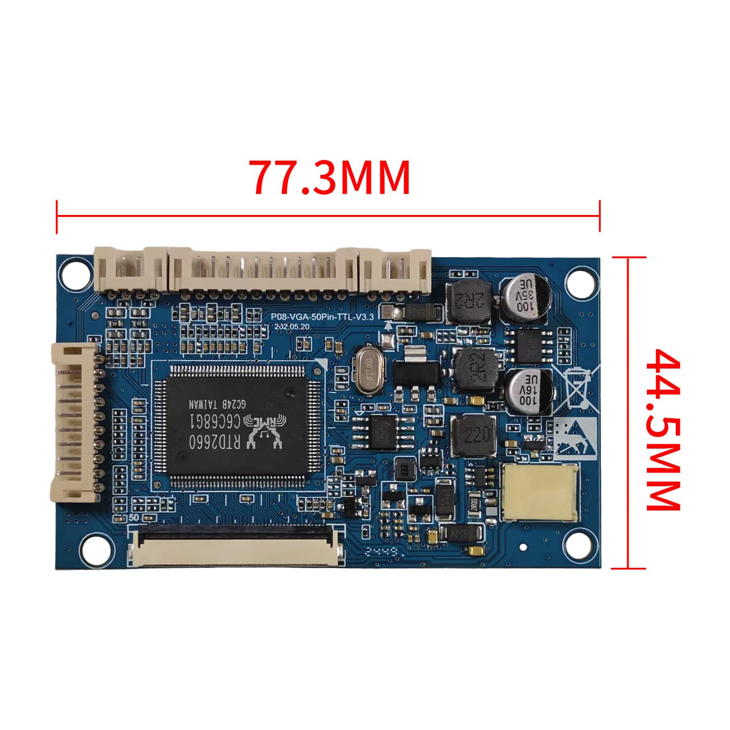Compatible with 7-inch, 8-inch, 9-inch, and 10.1-inch VGA signal input, 12V power supply, 50-pin LCD screen display driver motherboard