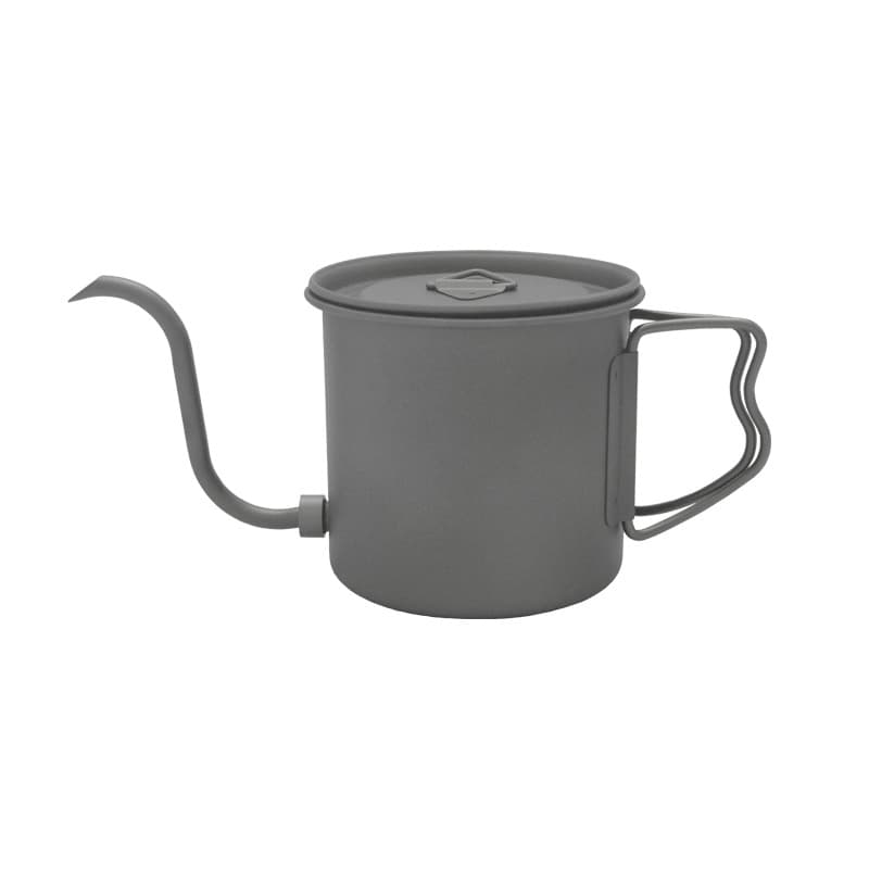 Foldable Pure Titanium Pour-Over Coffee Pot with Removable Long Fine Spout, Home and Outdoor Coffee Kettle