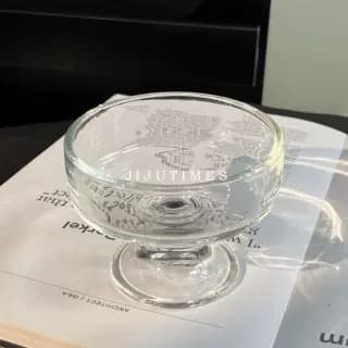 Glass Tall Ice Cream Dessert Cup, Trendy Fruit Pudding, Milkshake, Yogurt, and Ice Cream Bowl