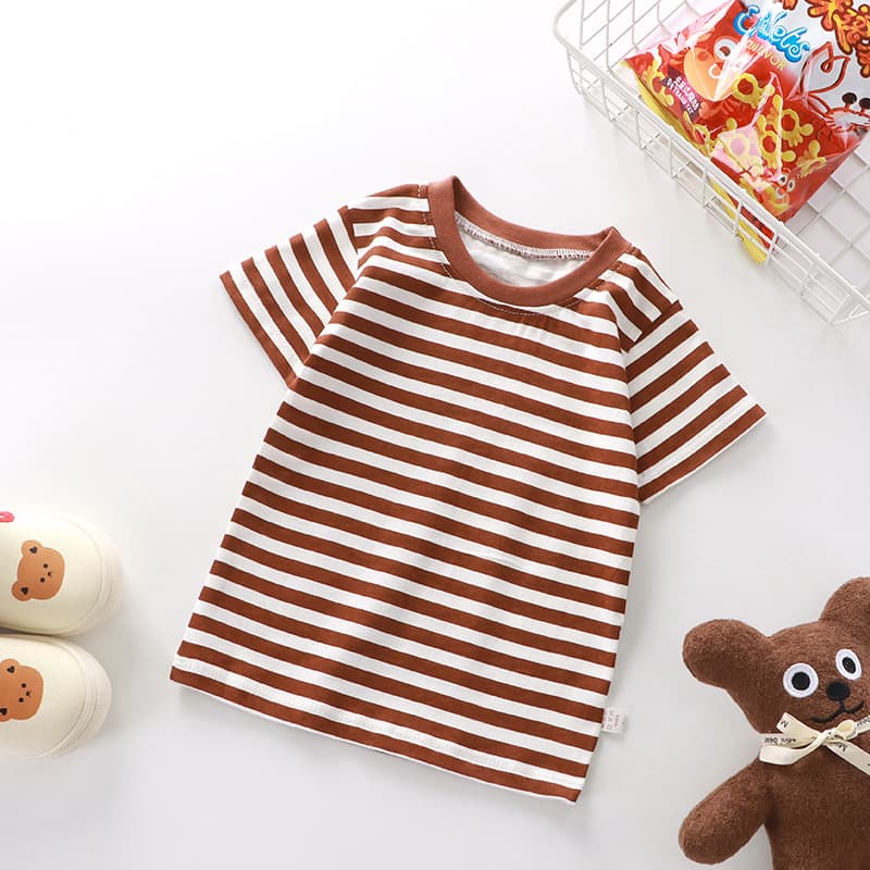 Summer Kids Short Sleeve T-Shirt Pure Cotton Boys Girls Baby Undershirt Factory Wholesale New Style
