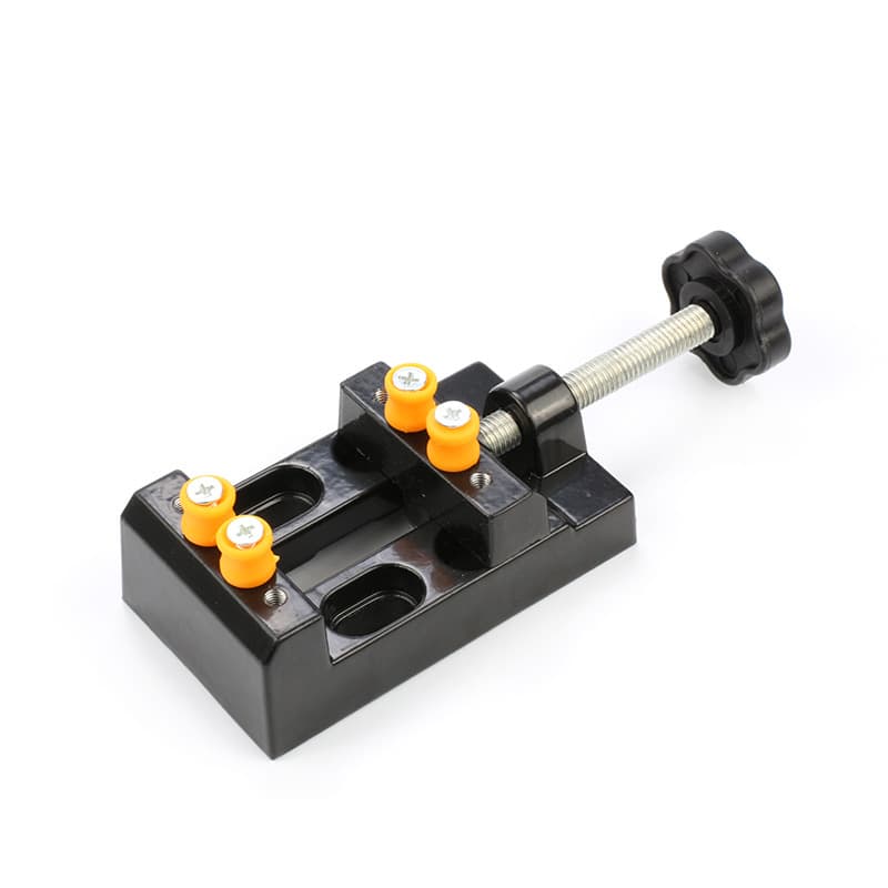 Aluminum alloy eight-hole clamping bed with fixing claws, mini flat-nose pliers for holding beads, walnuts, and bodhi seeds.