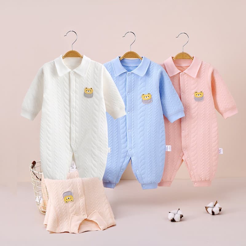 Baby Jacket for Autumn and Winter, Medium Thickness Air Cotton, 0-12 Months Newborn Romper, Spring