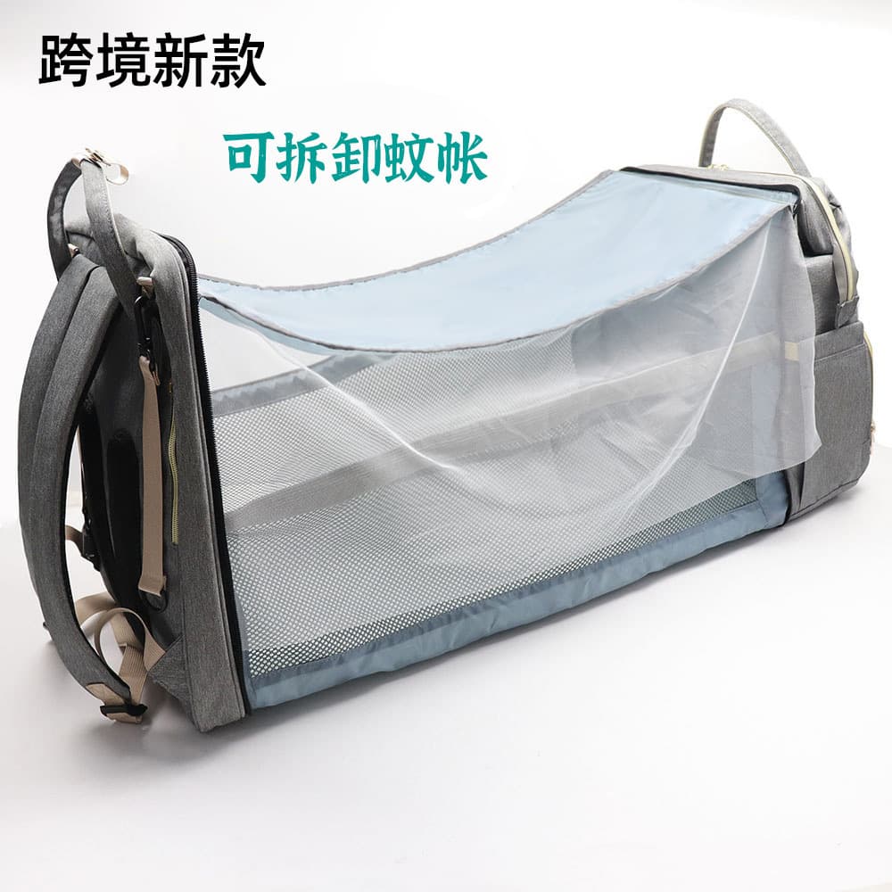 Upgraded Foldable Baby Bed Mother Carrying Double Shoulder Lightweight Baby Backpack Mommy Bag Portable Travel Crib For Infants
