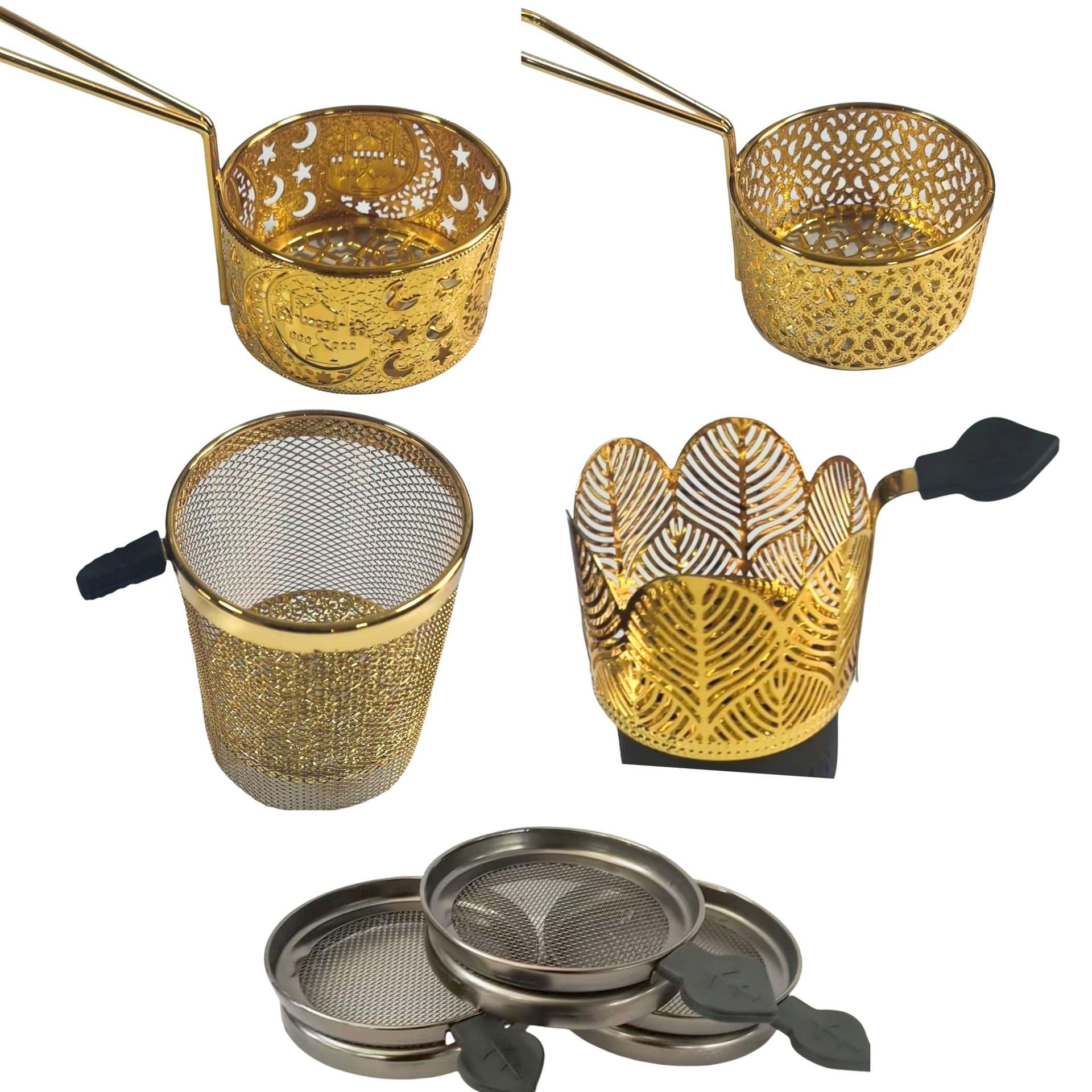 Hookah Factory Wholesale Cross-border Supply Hookah Accessories Charcoal Screen Heat-resistant Handle Charcoal Basket