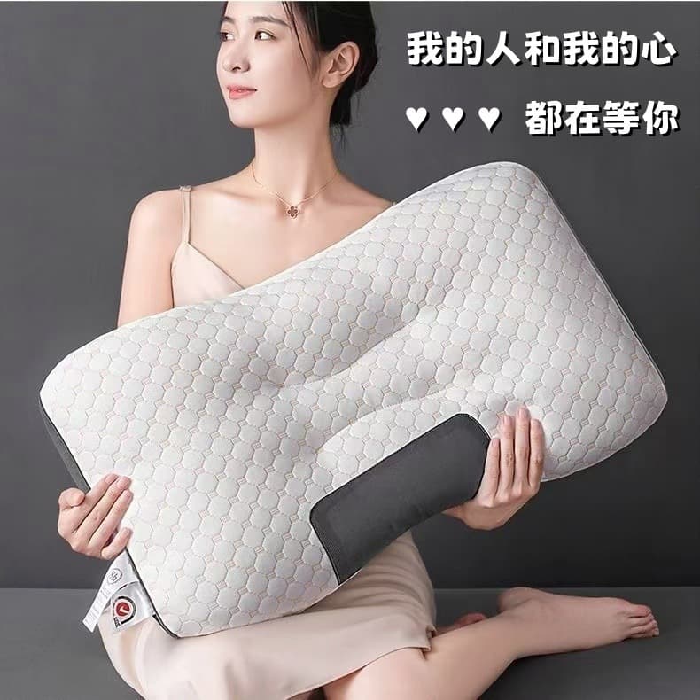 Pillow water cube washable knitted cotton sleep aid massage pillow neck care pillow core adult home use hotel inn